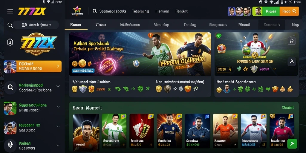 Tampilan gameplay Sportsbook yang menarik dan interaktif dari aplikasi 777ZX.