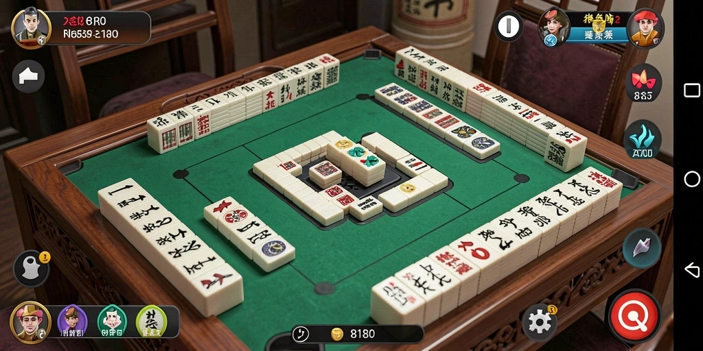 Gameplay seru di 8180 dengan ubin Mahjong yang menarik.