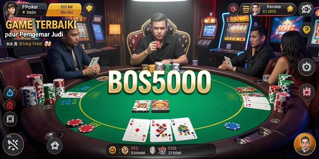 Tampilan gameplay menarik dari BOS5000 yang menampilkan aksi Poker.