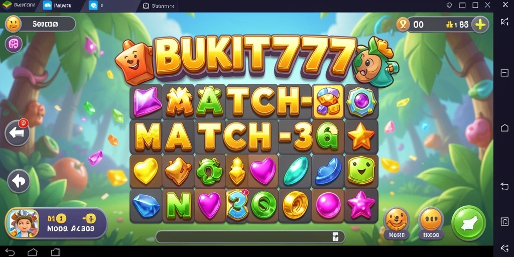 Tampilan gameplay BUKIT777 dengan teka-teki Match-3 yang menarik.