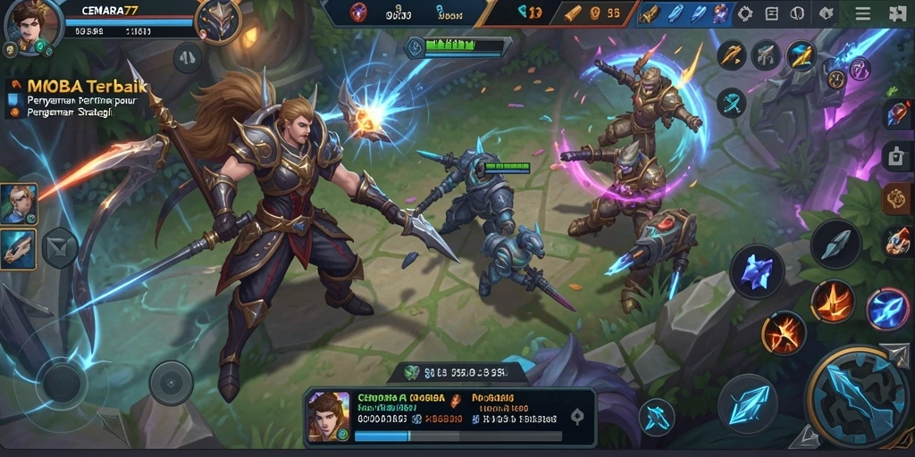 Tampilan gameplay CEMARA77 dengan pertarungan menarik antara tim.