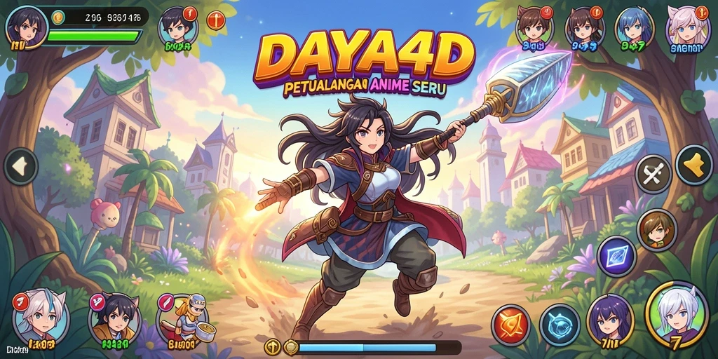 Tampilan gameplay DAYA4D dengan karakter anime yang menarik.