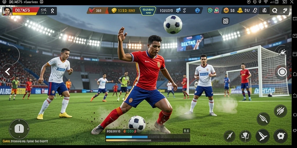 Screenshot utama DELTA575 menampilkan gameplay yang menarik dan interaktif di dunia olahraga.