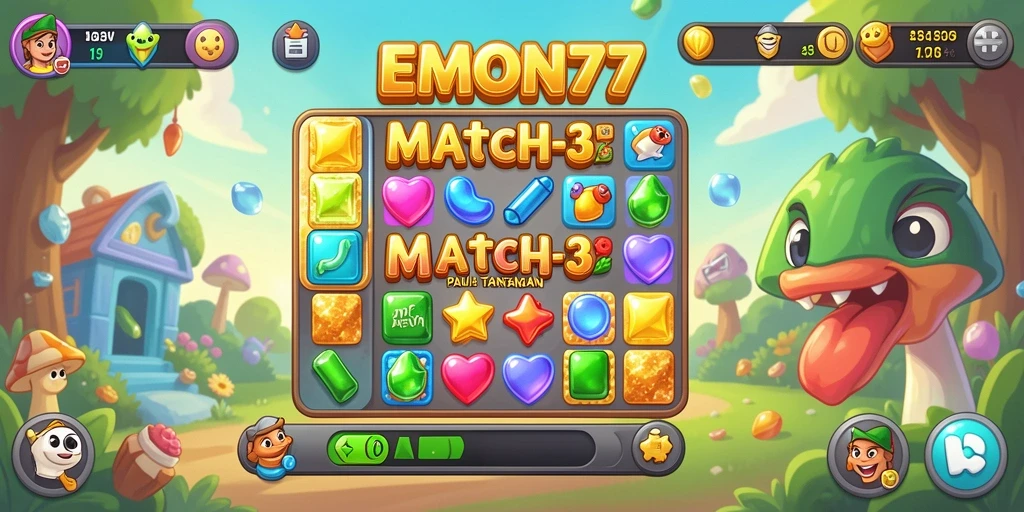 Gameplay seru dengan tantangan pencocokan permata.