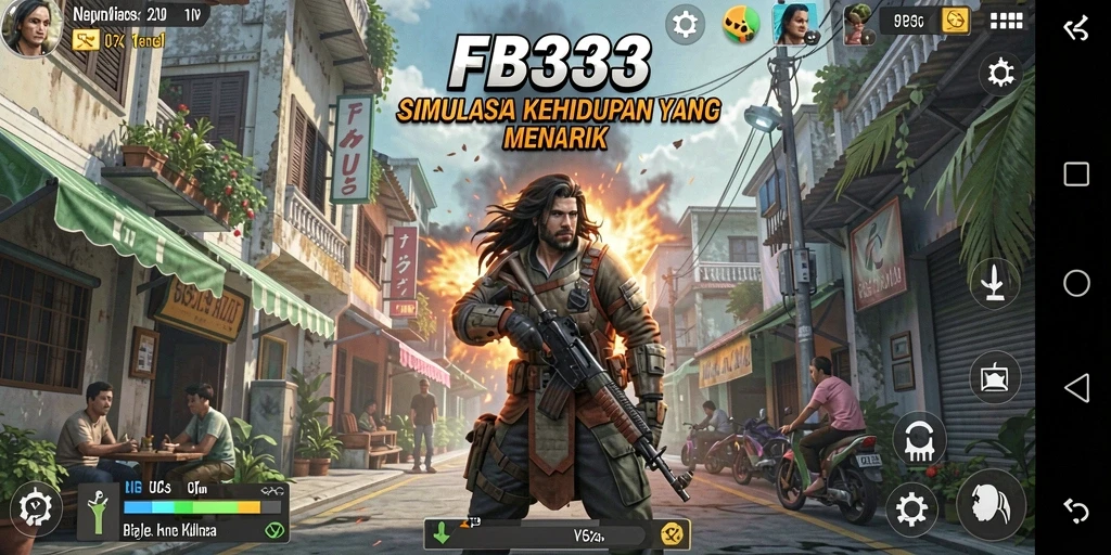 Tangkapan layar FB333 menampilkan gameplay realistis dan karakter yang hidup.
