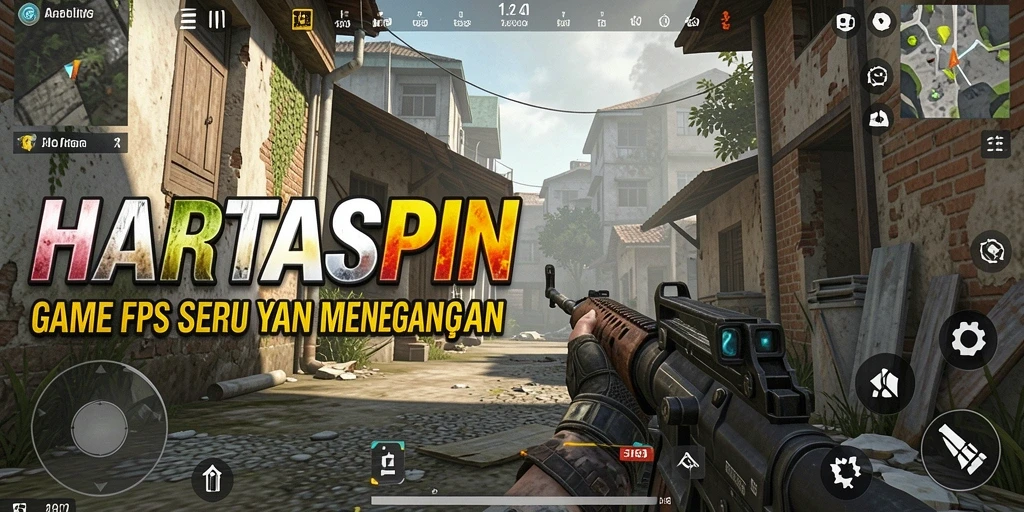 Screenshot menunjukkan aksi gameplay intens dalam HARTASPIN.