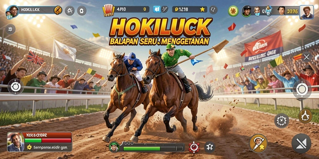 Screenshot HOKILUCK menampilkan aksi balapan yang mendebarkan.