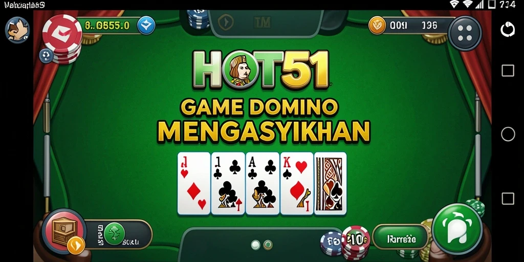 Screenshot gameplay HOT51 menampilkan pengalaman seru bermain Domino.