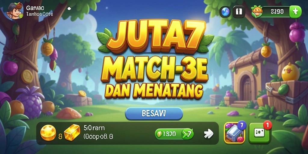 Tampilan gameplay seru dan penuh warna dalam JUTA7.