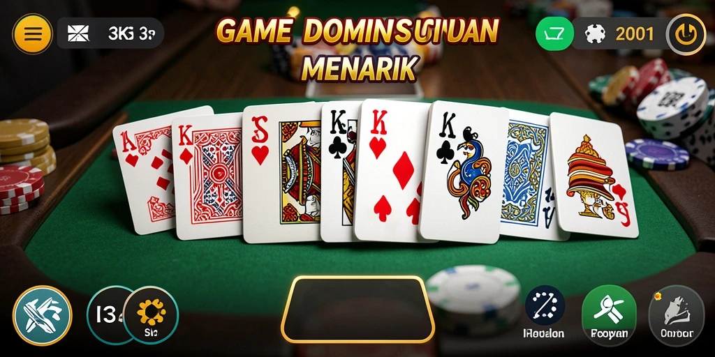 Tampilan gameplay K3K3 yang menarik dan seru dalam permainan Domino.
