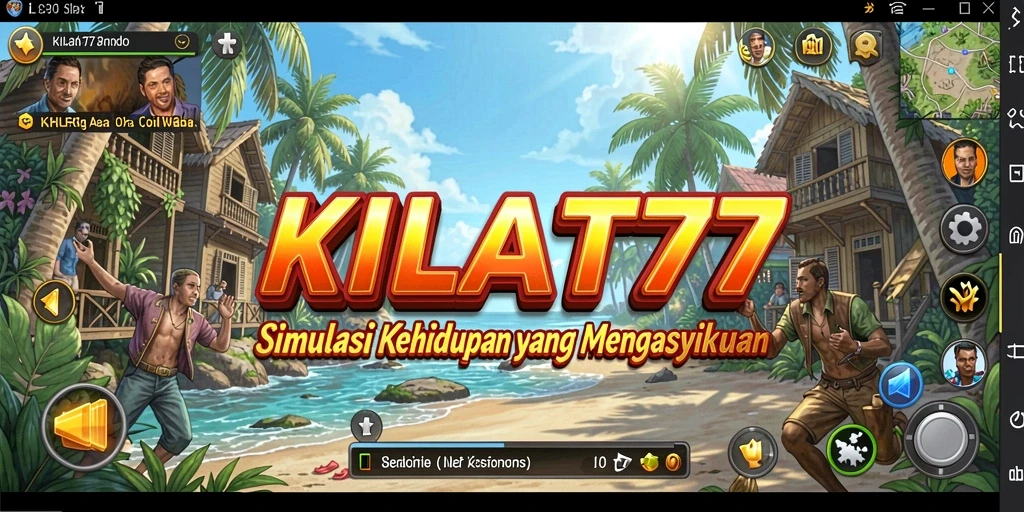 Screenshot gameplay menunjukkan interaksi karakter dalam KILAT77.