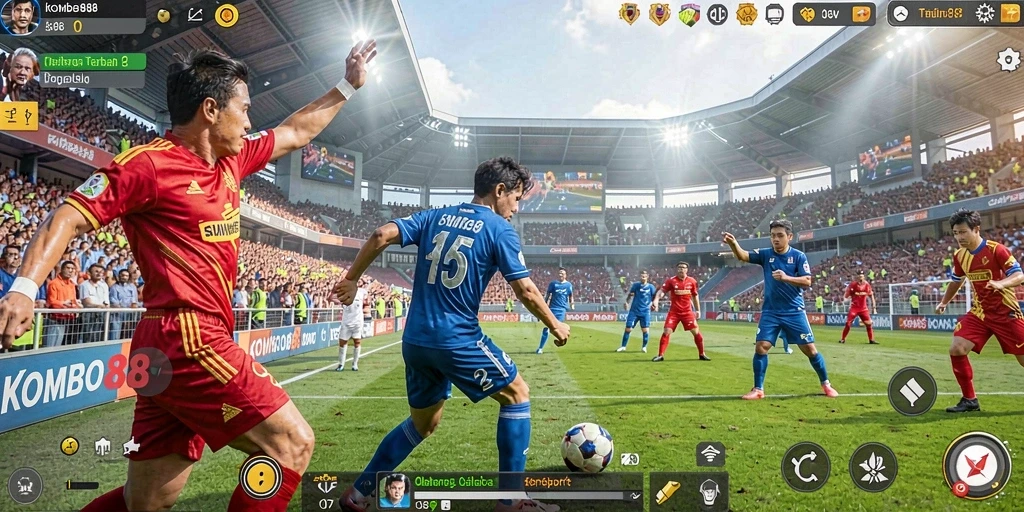 Menampilkan aksi seru dalam permainan olahraga di KOMBO88.