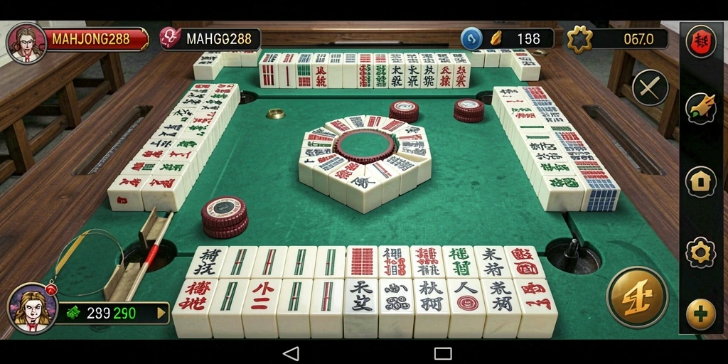 Tampilan gameplay yang menegangkan di MAHJONG288.