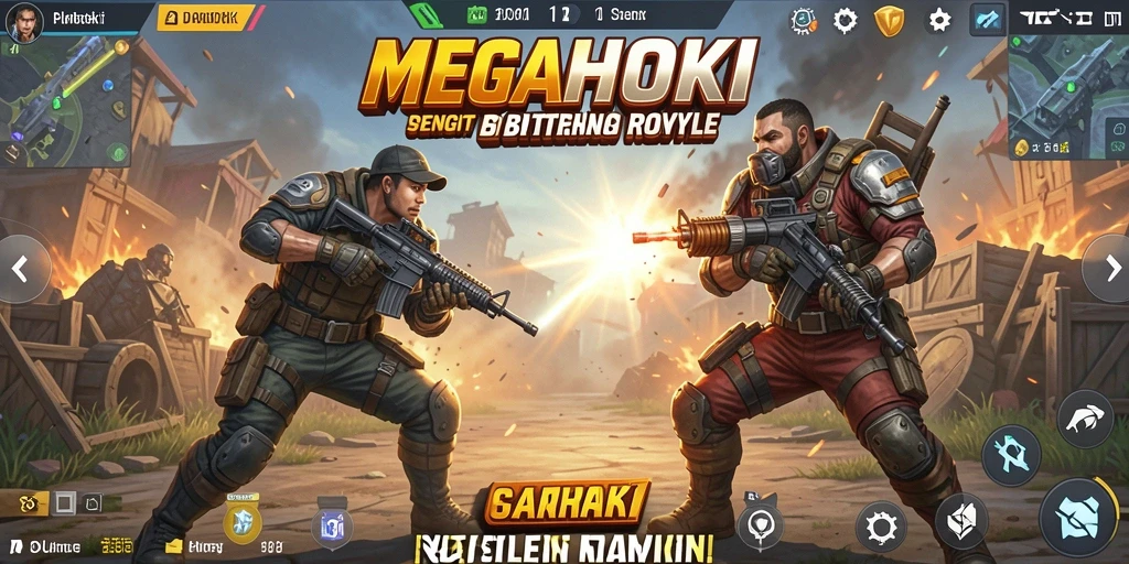 Tampilan intens dari gameplay Battle Royale MEGAHOKI.