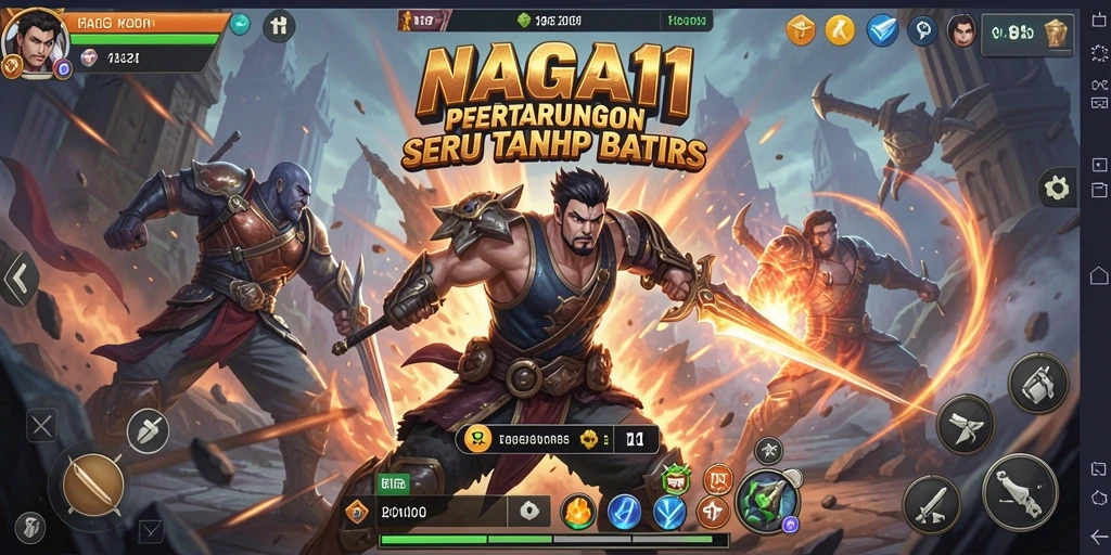 Tampilan gameplay NAGA11 yang memukau dengan pertarungan seru.