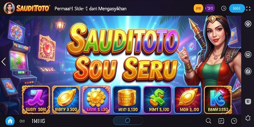Tampilan gameplay seru di SAUDITOTO dengan berbagai tema menarik.
