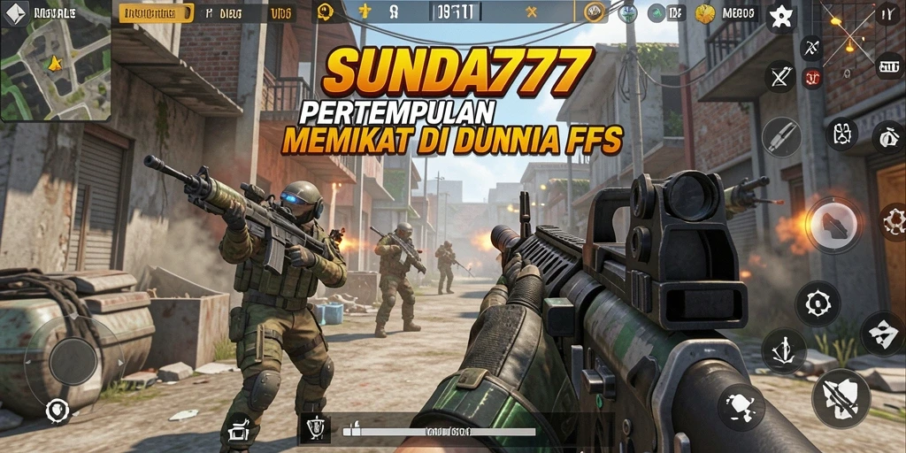 Screenshot utama SUNDA777 menampilkan aksi seru dalam pertempuran FPS.