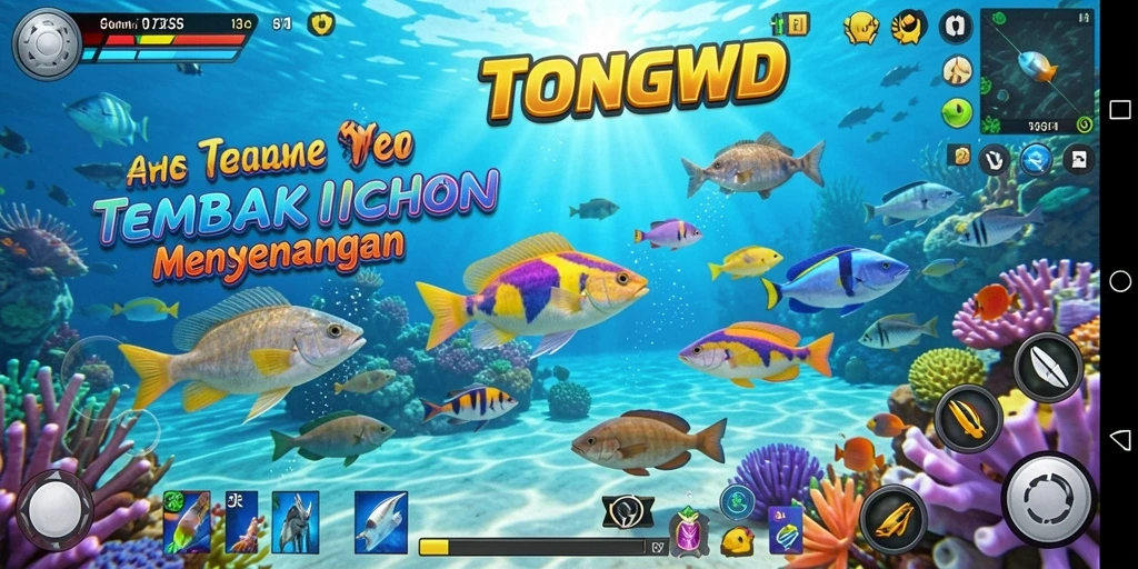 Gameplay TONGWD yang seru saat menangkap ikan.