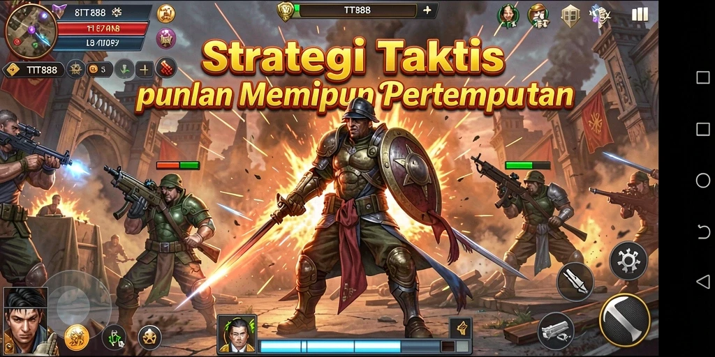 Screenshot utama TTT888 menampilkan gameplay strategis yang intens.