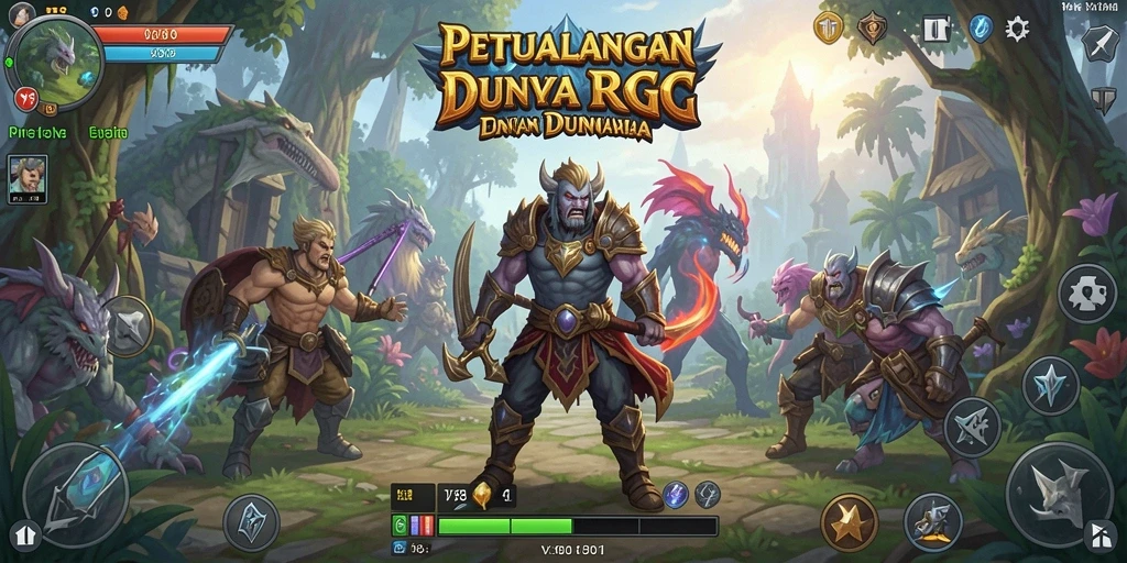 Gameplay RPG V98 yang mendebarkan dengan grafik memukau.