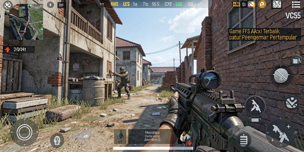 Tangkapan layar menunjukkan gameplay menegangkan dari VC55 dengan grafis yang mengesankan.
