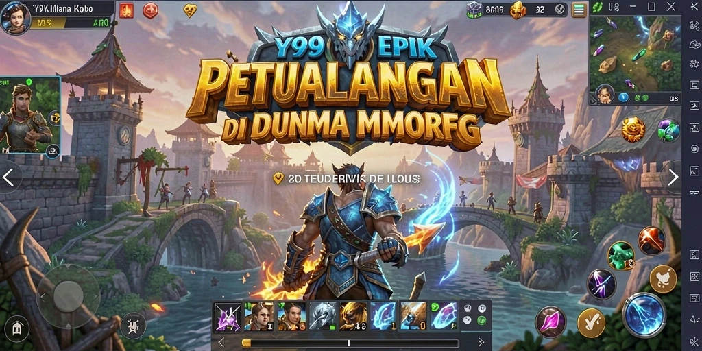 Tampilan gameplay epik di dunia MMORPG Y89.