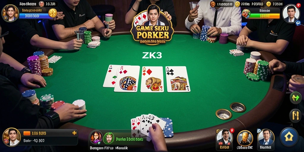 Tampilan gameplay Poker yang seru dalam ZK3.